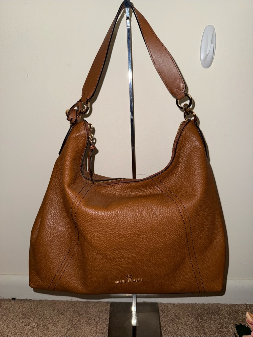 MICHAEL Michael Kors Cognac Pebbled Leather Shoulder Bag